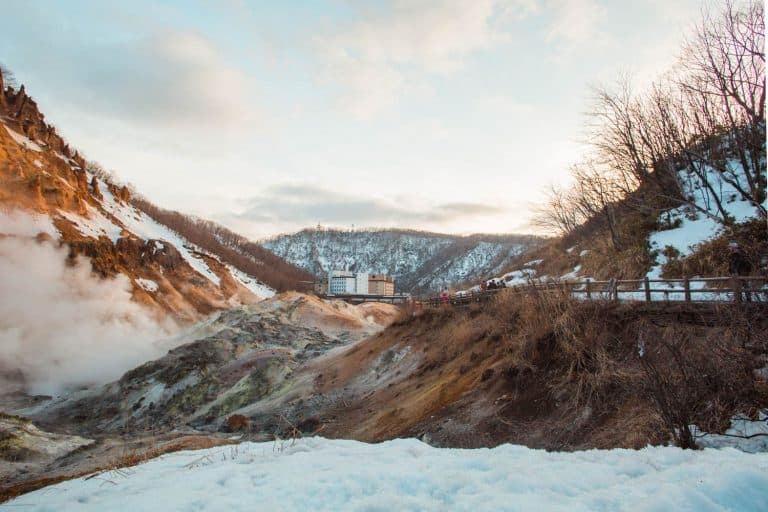 Japan in winter: Yumoto Noboribetsu in Hokkaido in March