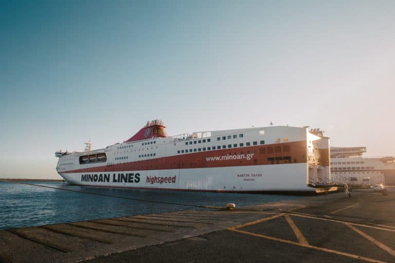 Minoan Lines ferry in the Greek Islands