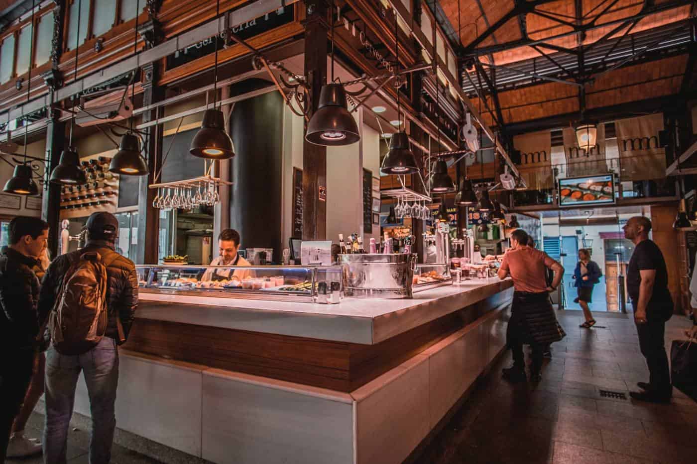 Tapas at San Miguel market in Madrid Spain