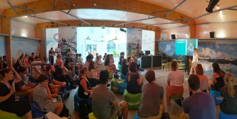 Affiliate marketing session by Jodie Dewberry of Alajode at the Traverse 2019 blogging conference in Trento Italy