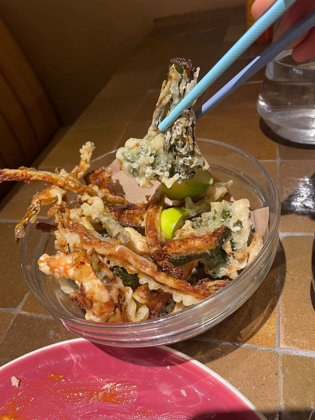 123V Vegan Review: A Vegan Restaurant in Mayfair by Michelin-Starred Chef Alexis Gauthier 5 Vegan prawn tempura at 123V vegan restaurant in Mayfair London