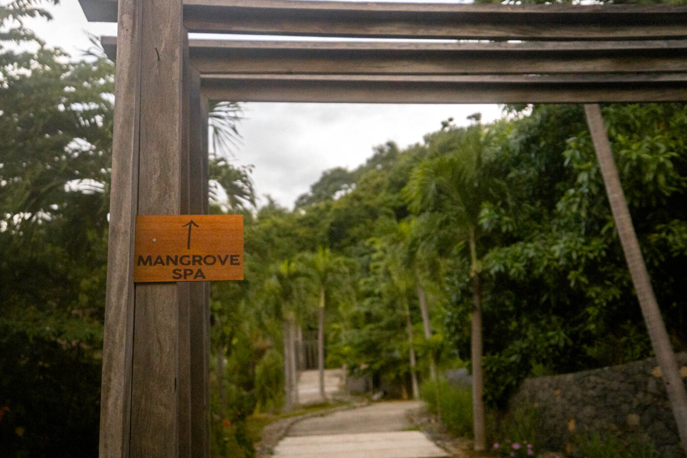 Sign reading Mangrove Spa