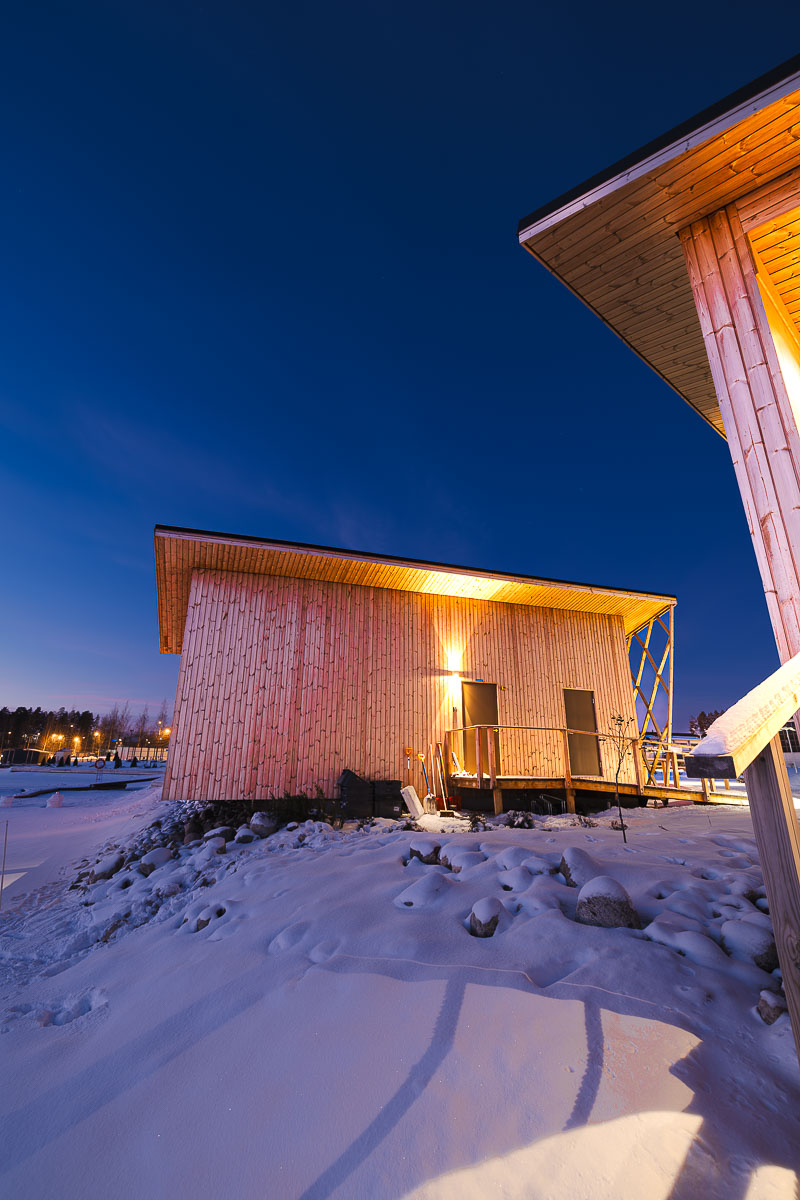 Kuopio in Winter: A Surprising Lapland Alternative in Finland's Lakeland Region 6 Exterior of each suite at Bella Lake Resort in Kuopio Finland