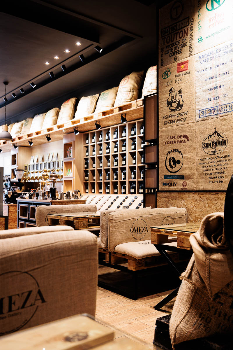 Is Tangier worth visiting? 6 reasons to visit Tangier (& 3 not to!) 4 Seating and coffee sacks at Omeza Coffee Gallery in Tangier Morocco