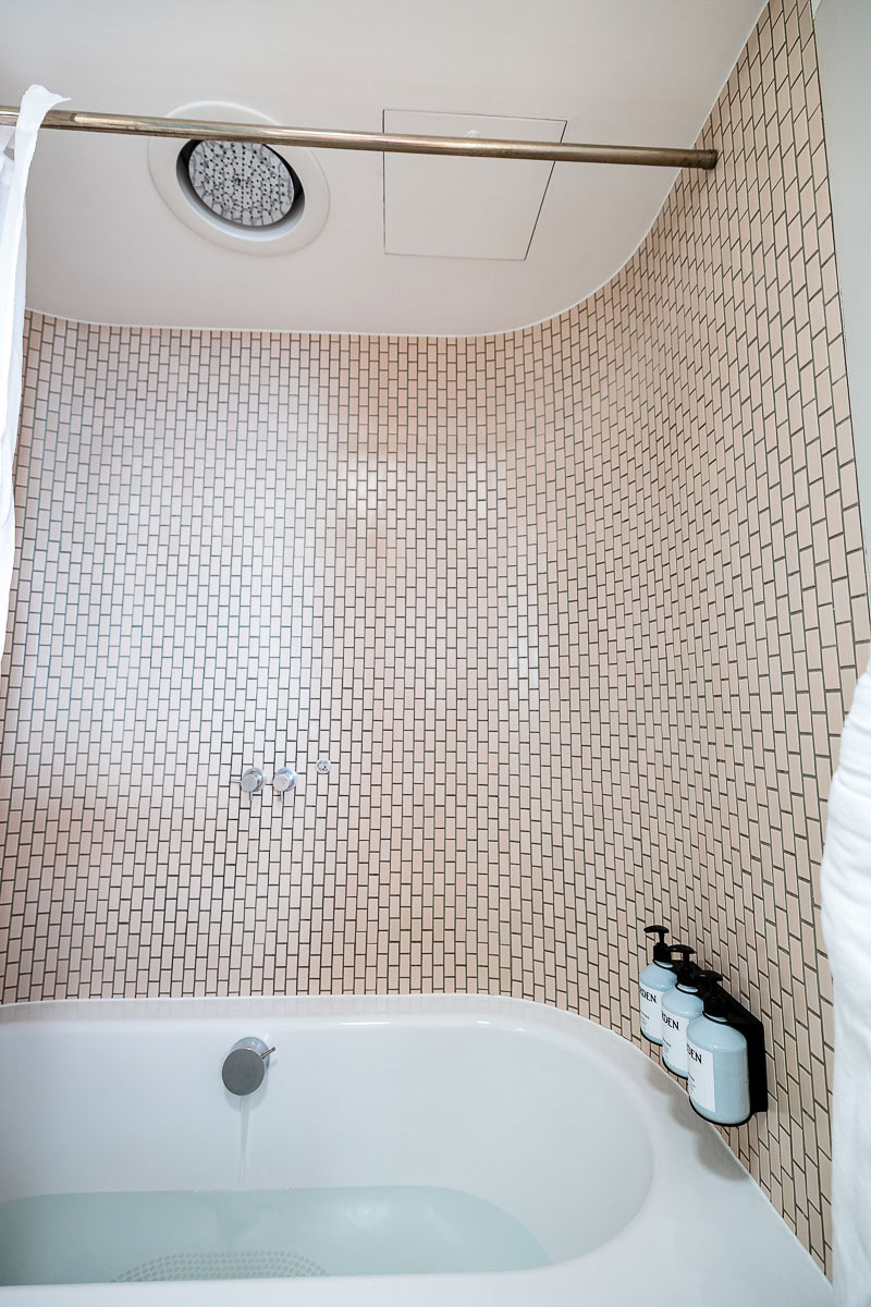 Marrable’s Farringdon Hotel: A Stylishly Understated Green Hotel in London's Clerkenwell 5 Bathtub with roof shower in Marrable's Hotel London